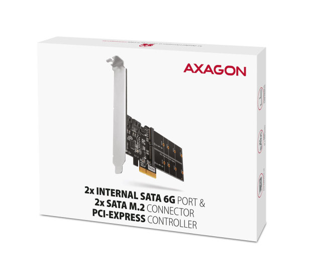 Axagon PCES-SA4M2 Kontroler PCIe 2x port SATA + 2x złącze M.2 - 1172788 - zdjęcie 8